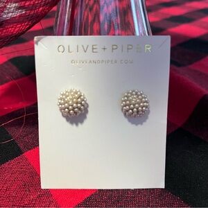 Olive + Piper Pearl Pave Earrings New ❤️